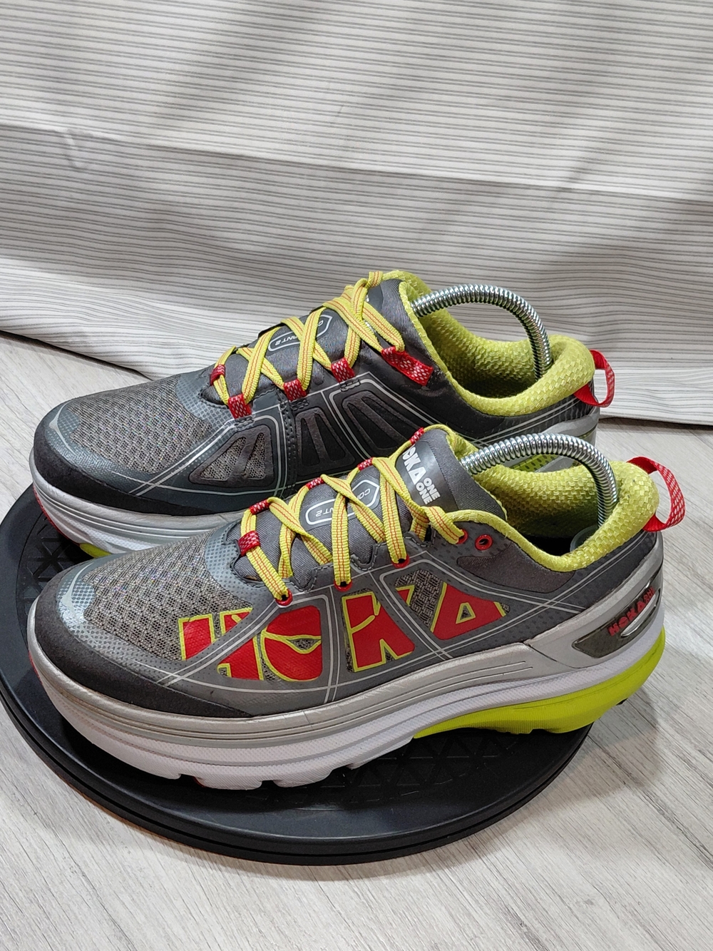 HOKA One One Womens Constant 2  Road Running Shoe Silver Grey Orange SIZE W8